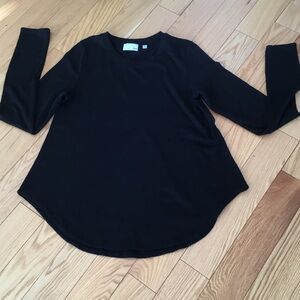 Wilfred Free Women’s Scoop Neck Diapason Pullover Black Knit Top